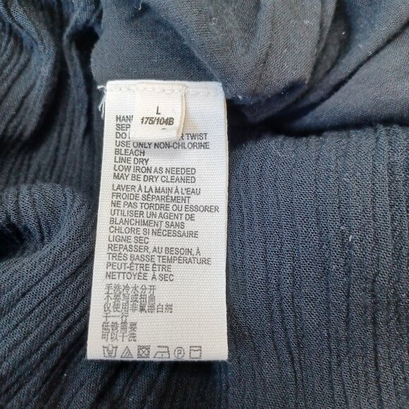 Free People Top Black Embroidered Mirror Cropped Peasant Boho Womens Large - Picture 11 of 13